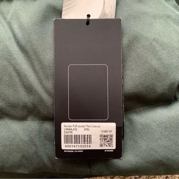 Lululemon mens Wunder Puff tech canvas dark forest green XXL - Picture 6 of 6